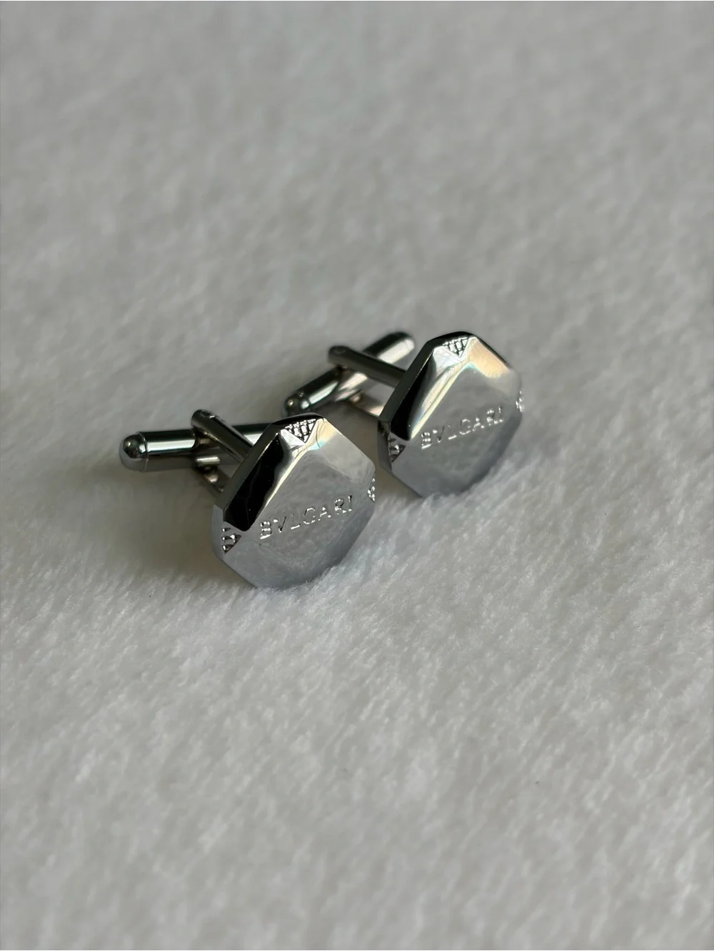 Bvlgari Cuff Links - silver tone Bulgari cufflinks